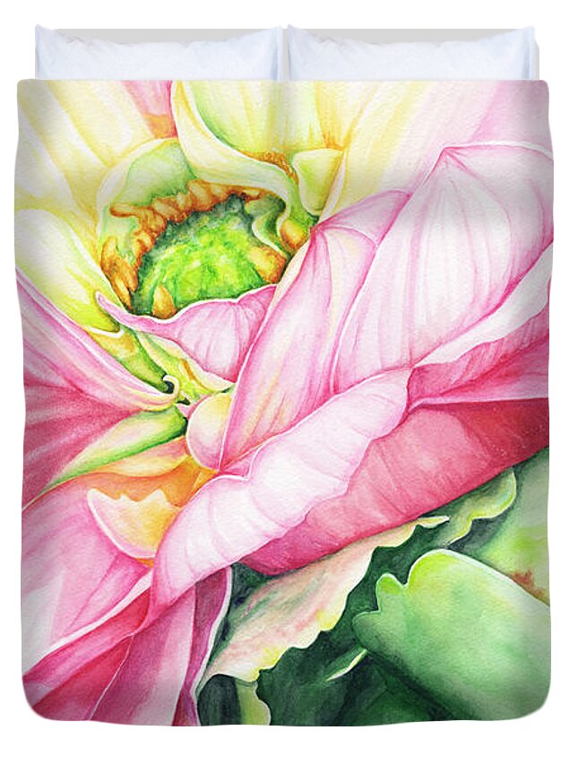 Dahlia Watercolor Duvet Cover featuring the painting Chelsea's Bouquet 2 by Lori Taylor
