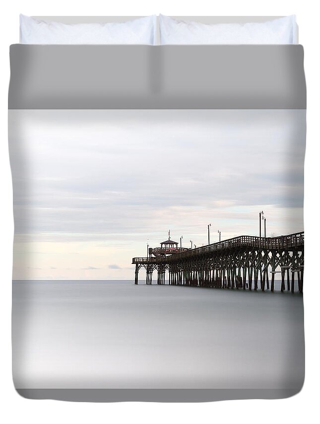Cherry Grove Pier Duvet Cover featuring the photograph Cherry Grove Pier II by Ivo Kerssemakers