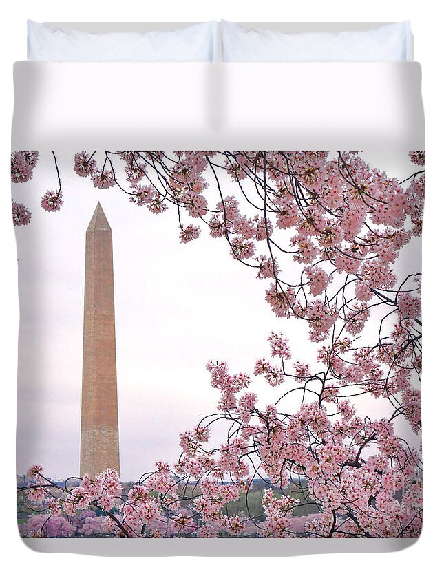 Washington Duvet Cover featuring the photograph Cherry Washington by Olivier Le Queinec