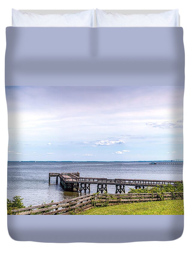Maryland Duvet Cover featuring the photograph Chesapeake Bay Maryland Panorama by Patrick Wolf