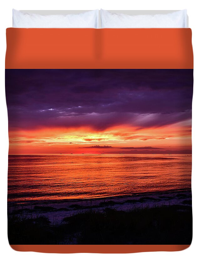 Chesapeake Duvet Cover featuring the photograph Chesapeake Bay Sunset by Nicole Lloyd