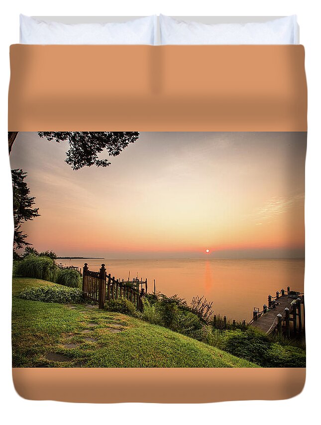 Chesapeake Bay Duvet Cover featuring the photograph Chesapeake Morning by Walt Baker