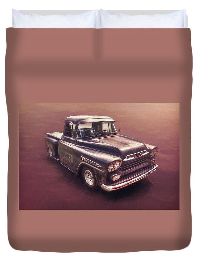 Classic Car Duvet Cover featuring the photograph Chevrolet Apache Pickup by Scott Norris