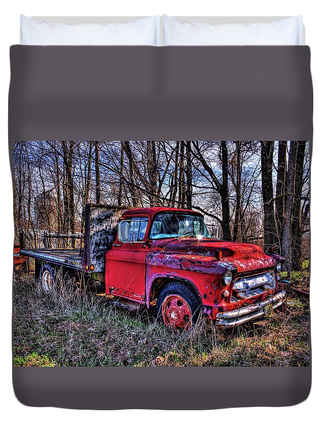 Farmer Duvet Cover featuring the photograph Chevrolet Flatbed Shine by Dale Kauzlaric