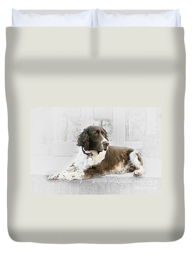 Dog Duvet Cover featuring the photograph Chewbacca Island Prince by Sari Sauls