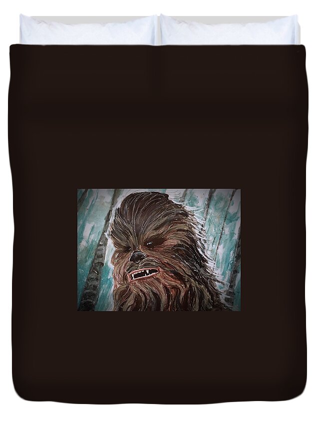 Chewbacca Duvet Cover featuring the painting Chewbacca by Joel Tesch