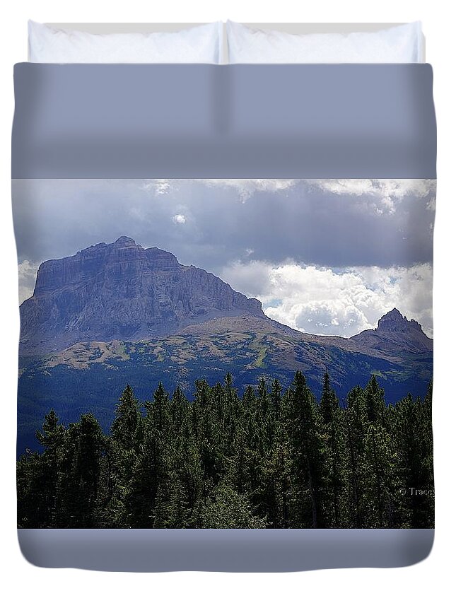 Chief Mountain Duvet Cover featuring the photograph Chief Mountain, Northside by Tracey Vivar