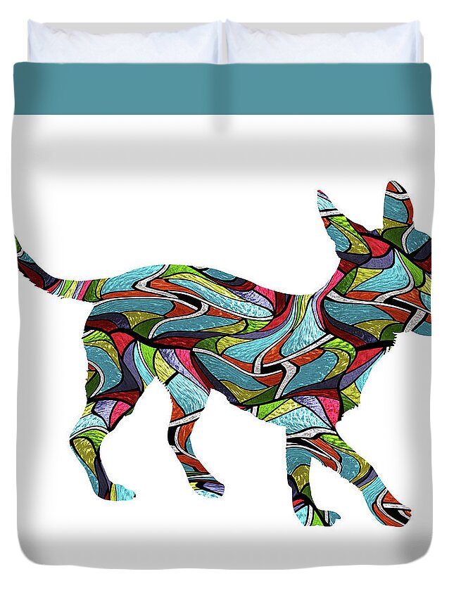 Chihuahua Duvet Cover featuring the digital art Chihuahua Spirit Glass by Gregory Murray