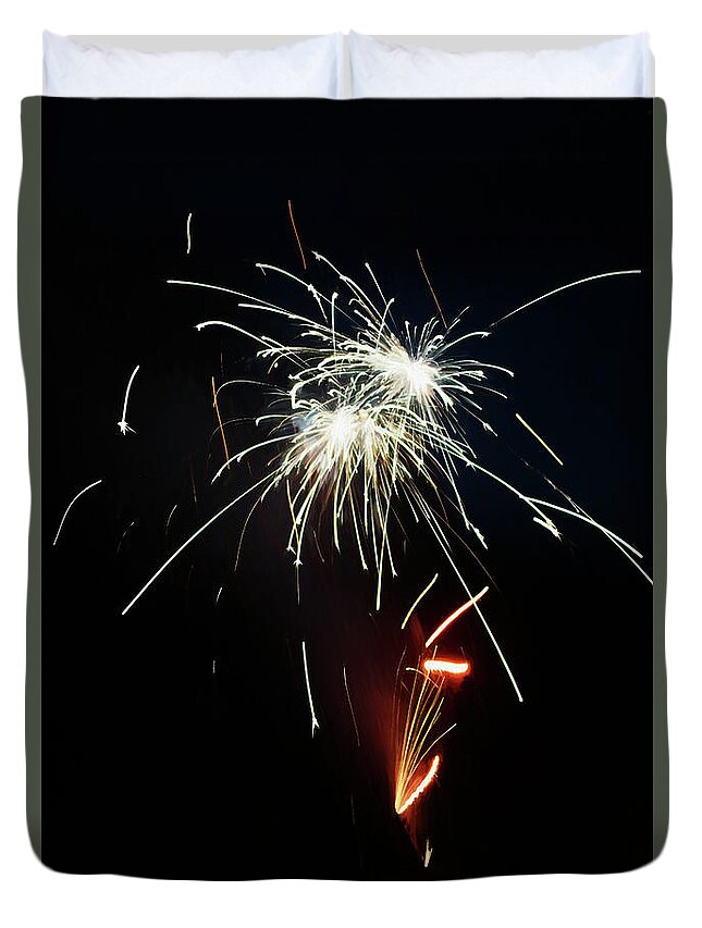 Firework Duvet Cover featuring the digital art Childhood Memories 9 by Ernest Echols