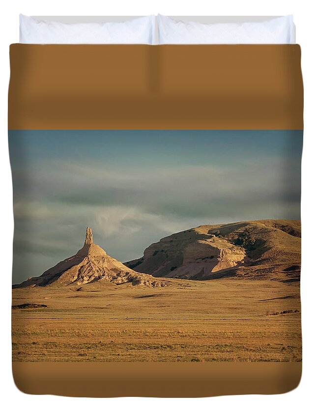 Chimney Rock Duvet Cover featuring the photograph Chimney Rock #2 by Susan Rissi Tregoning