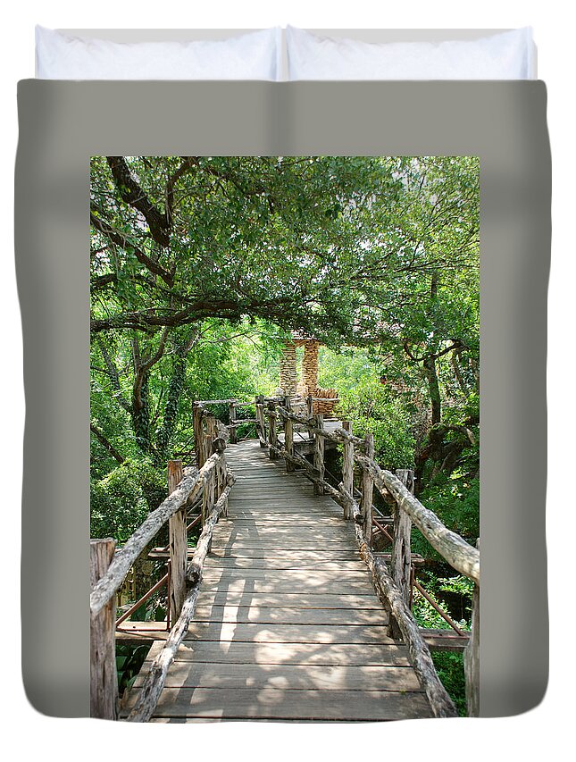Chinese Duvet Cover featuring the photograph Chinese Garden by Brian Kinney