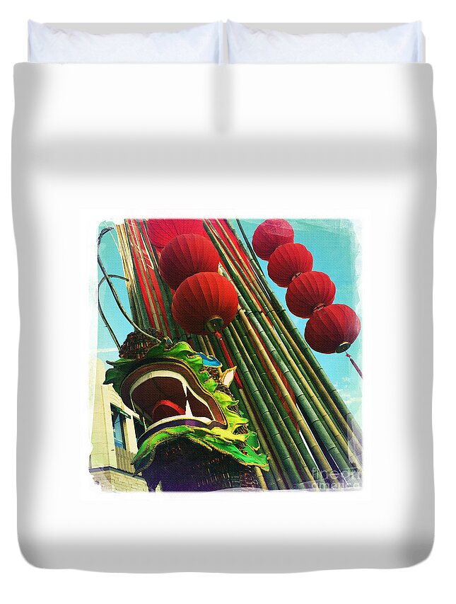 Chinese New Year Duvet Cover featuring the photograph Chinese New Year by Nina Prommer
