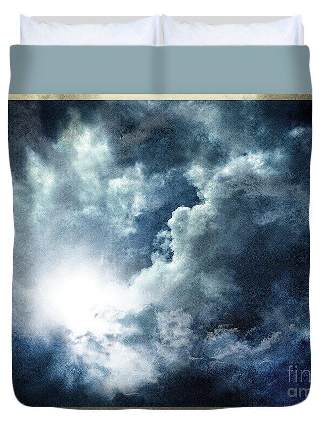 Sky Duvet Cover featuring the photograph Chink of light - Spiraglio di luce by - Zedi -