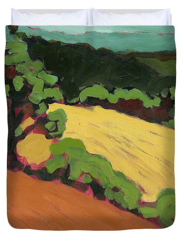 Landscape Duvet Cover featuring the painting Chip Ross Park by Jennifer Lommers