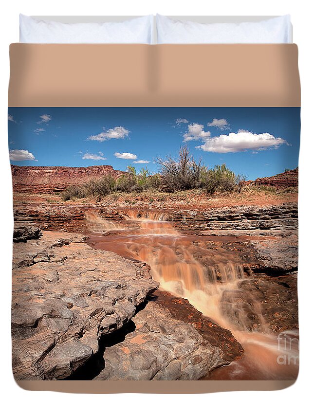 Utah Landscape Duvet Cover featuring the photograph Chocolate Cascades by Jim Garrison