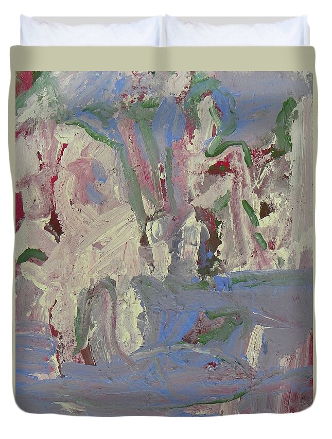 Abstract Duvet Cover featuring the painting Choir Practice by Judith Redman