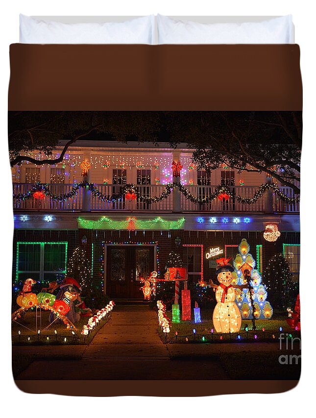 Christmas Lights Duvet Cover featuring the photograph Christmas Lights by Savannah Gibbs