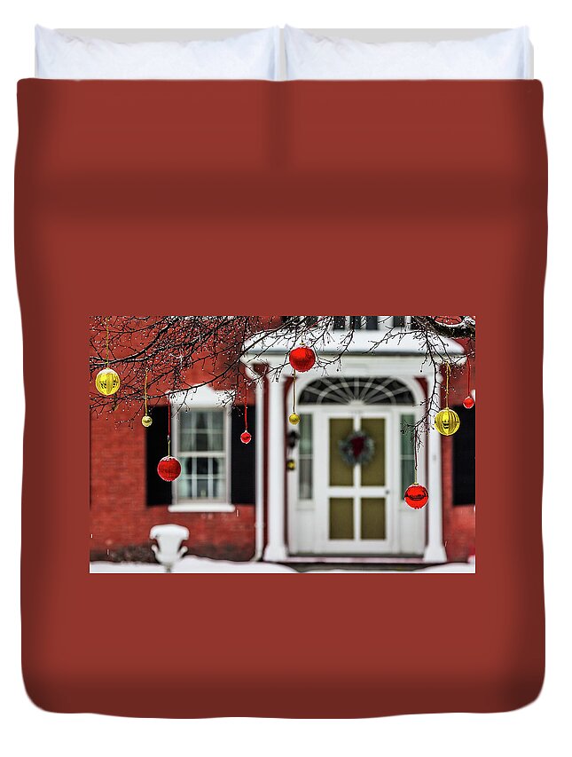 Vermont Duvet Cover featuring the photograph Christmas Ornaments by Tim Kirchoff