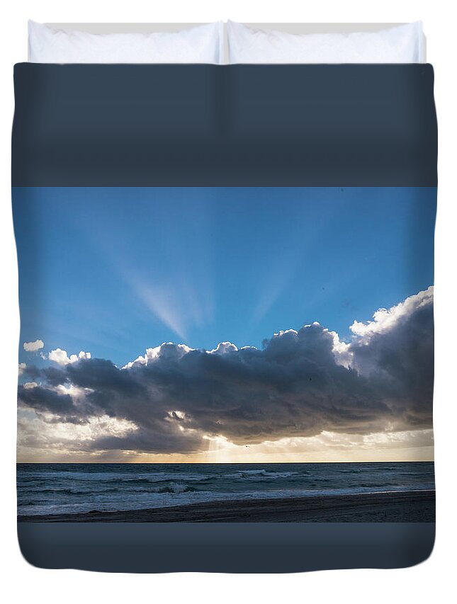 Florida Duvet Cover featuring the photograph Christmas Sunrise Delray Beach Florida by Lawrence S Richardson Jr