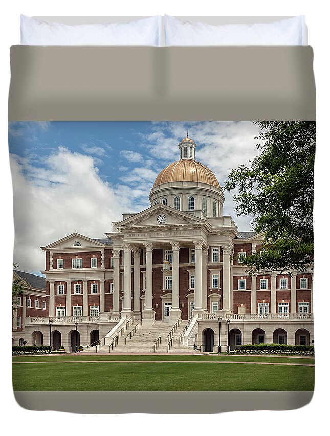 Cnu Duvet Cover featuring the photograph Christopher Newport Hall by Jerry Gammon