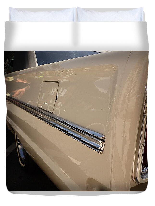 Cars Duvet Cover featuring the photograph Chrome lines 5 by Karl Rose