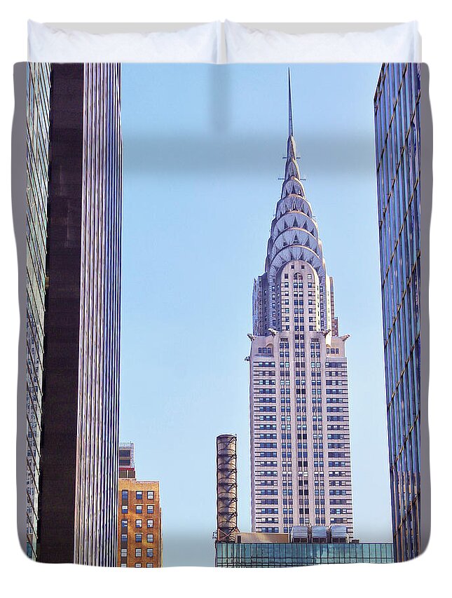 Chrysler Building Duvet Cover featuring the photograph Chrysler Building by Mitch Cat