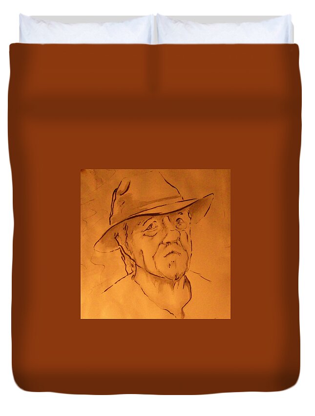 Portrait Duvet Cover featuring the painting Chuck by Patricia Kanzler