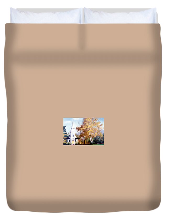 Church With Steeple Duvet Cover featuring the painting Church at Sugar Hill by Marie Witte