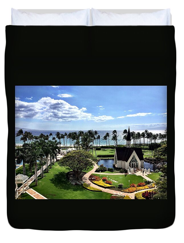 Maui Duvet Cover featuring the photograph Church in Paradise by Michael Albright