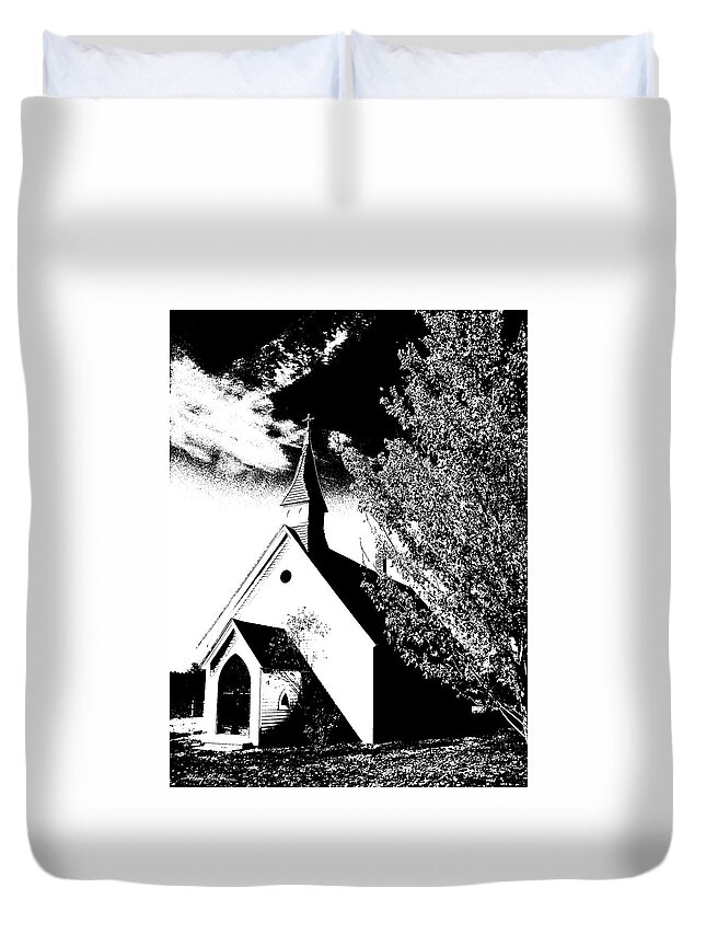 Building Duvet Cover featuring the photograph Church in Shadows by Harry Moulton