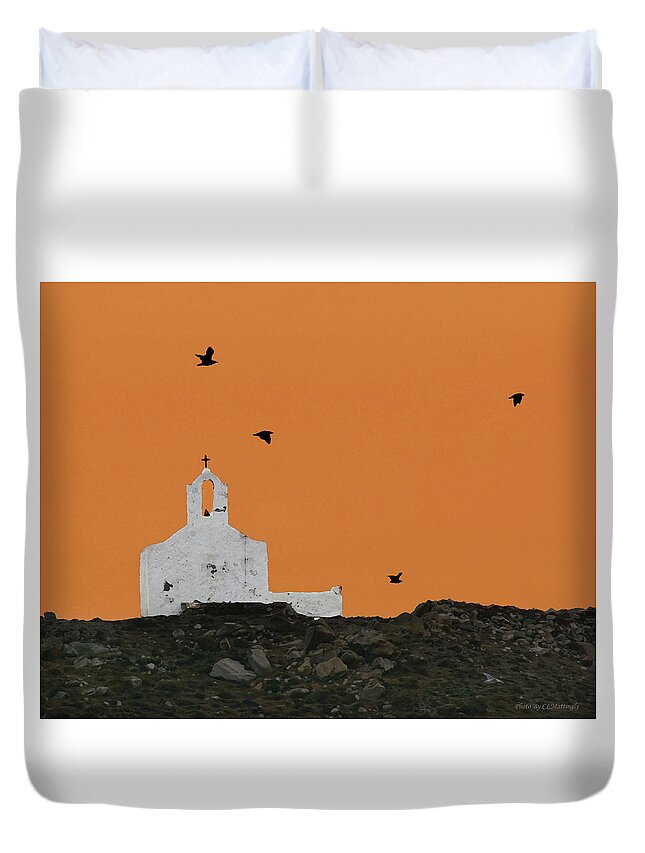 Wall Decor Duvet Cover featuring the photograph Church on a Hill by Coke Mattingly
