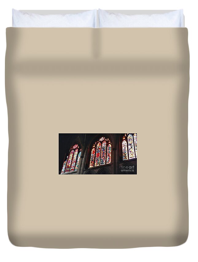 National Cathedral Duvet Cover featuring the photograph Church Windows by D Hackett