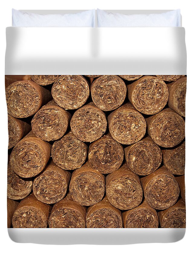 Cigars Duvet Cover featuring the photograph Cigars 262 by Michael Fryd