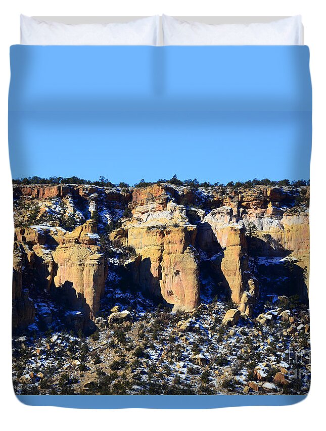 Southwest Landscape Duvet Cover featuring the photograph Cinco by Robert WK Clark