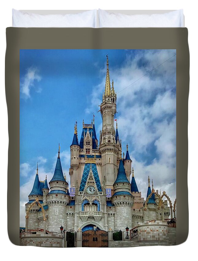 Castle Duvet Cover featuring the photograph Cinderella Castle by Chris Montcalmo