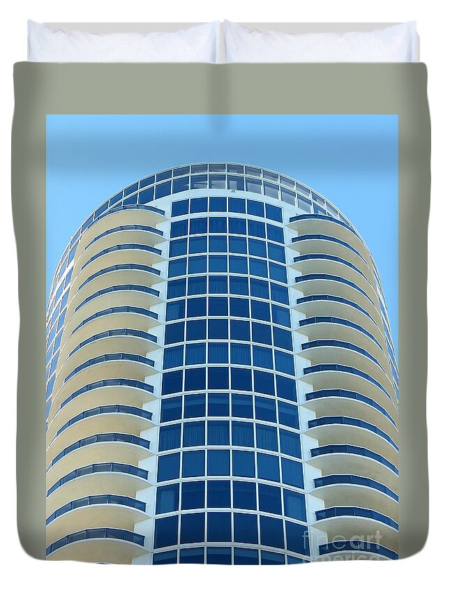 Building Duvet Cover featuring the photograph Circular Square Windows by Carlos Amaro