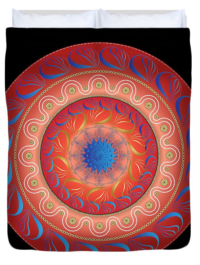 Mandala Duvet Cover featuring the digital art Circularium No. 2583 by Alan Bennington