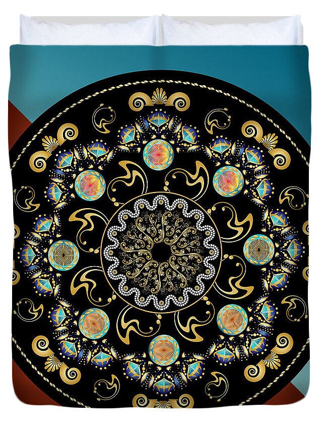 Mandala Duvet Cover featuring the digital art Circularium No 2640 by Alan Bennington
