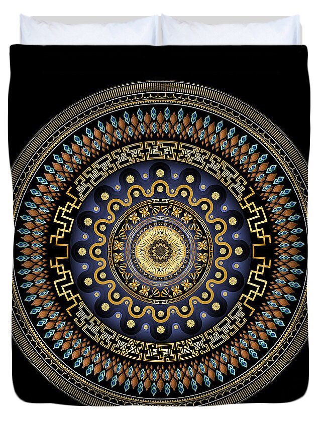Mandala Duvet Cover featuring the digital art Circularium No 2643 by Alan Bennington
