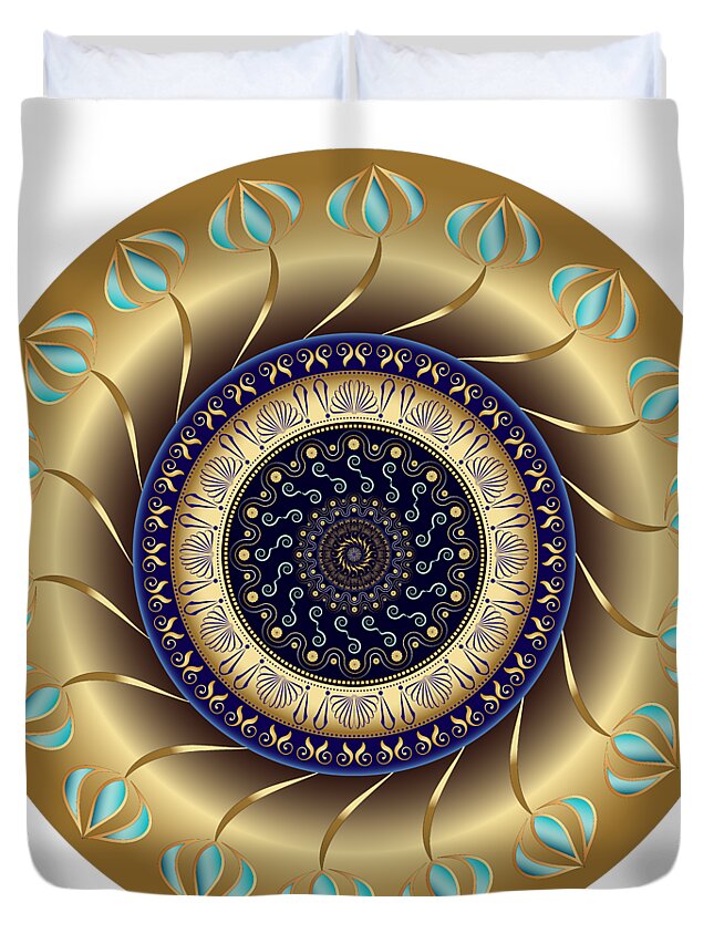 Mandala Duvet Cover featuring the digital art Circularium No 2708 by Alan Bennington