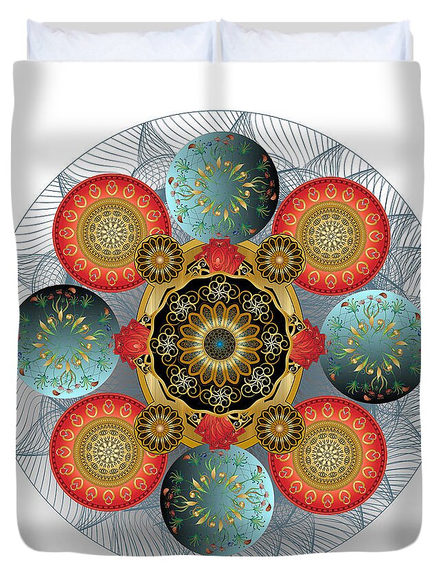 Mandala Duvet Cover featuring the digital art Circulosity No 3415 by Alan Bennington