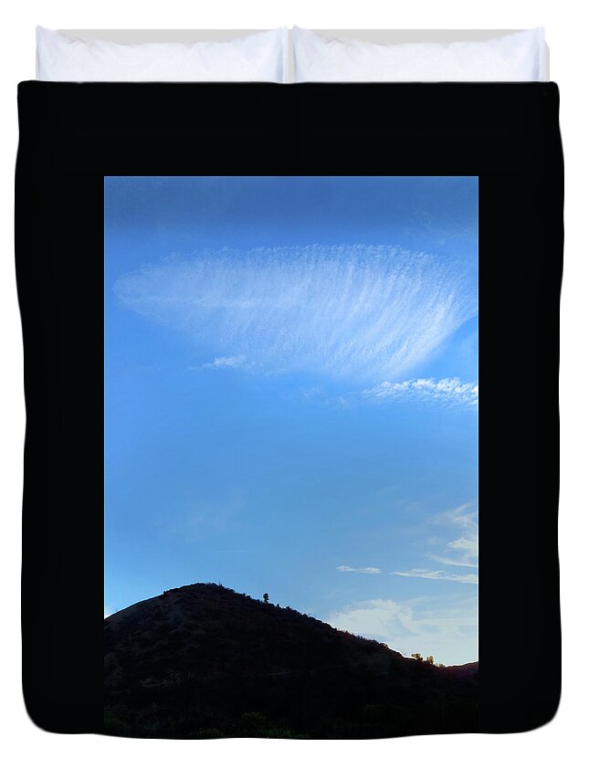 Cirrus Clouds Duvet Cover featuring the photograph Cirrus Clouds and Blue Sky by Ram Vasudev