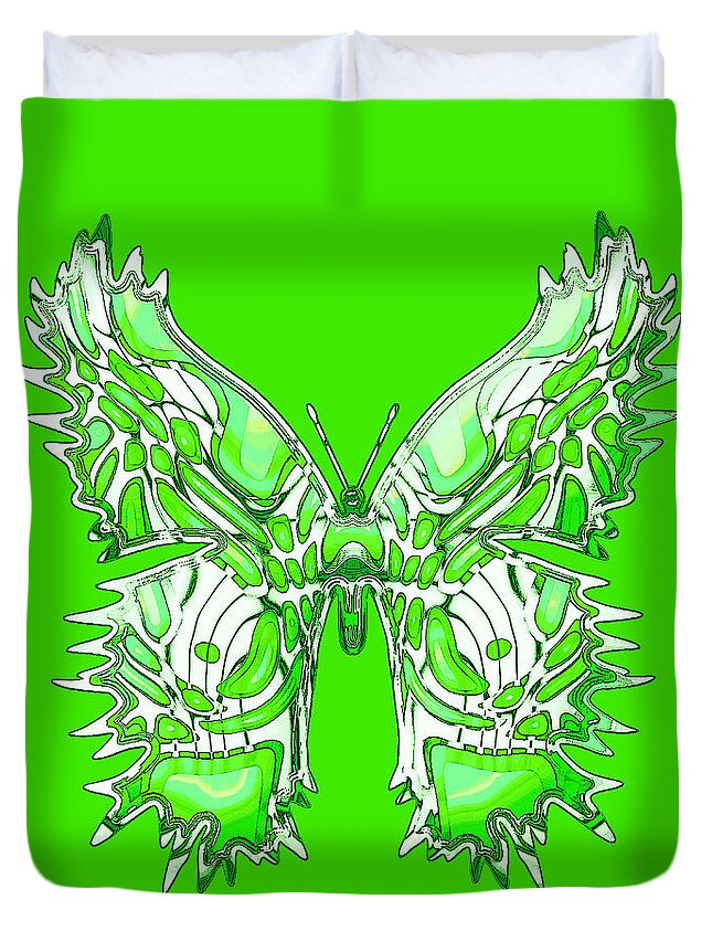 Butterfly Duvet Cover featuring the digital art Citrusflybutterfly by Deborah Runham