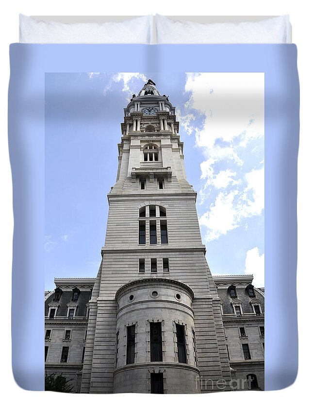 Philadelphia Duvet Cover featuring the photograph City Hall by Andrew Dinh