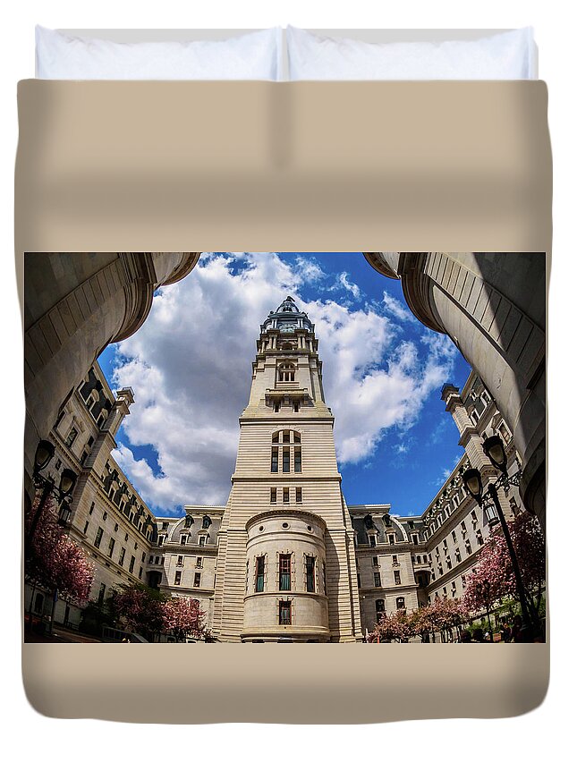 City Hall Duvet Cover featuring the photograph City-hall-philadelphia-photo by Louis Dallara