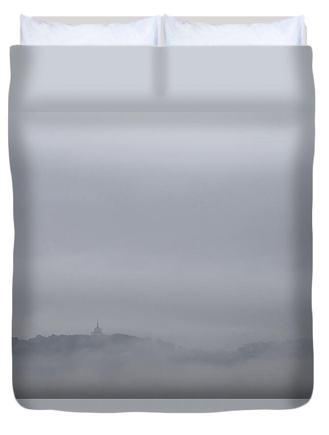 Landscape Duvet Cover featuring the photograph City in the sky 1 by Fabio Huchant