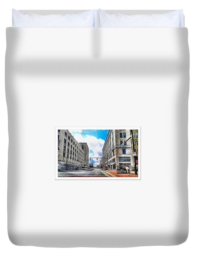 City Duvet Cover featuring the photograph City On Sunday by Tonie Cook