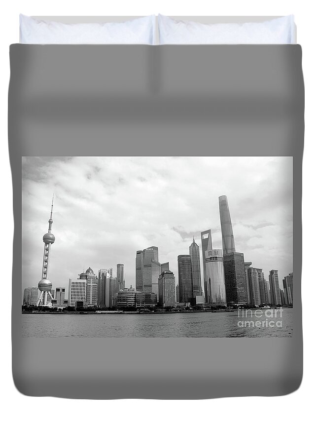 Photography Duvet Cover featuring the photograph City Skyline by MGL Meiklejohn Graphics Licensing