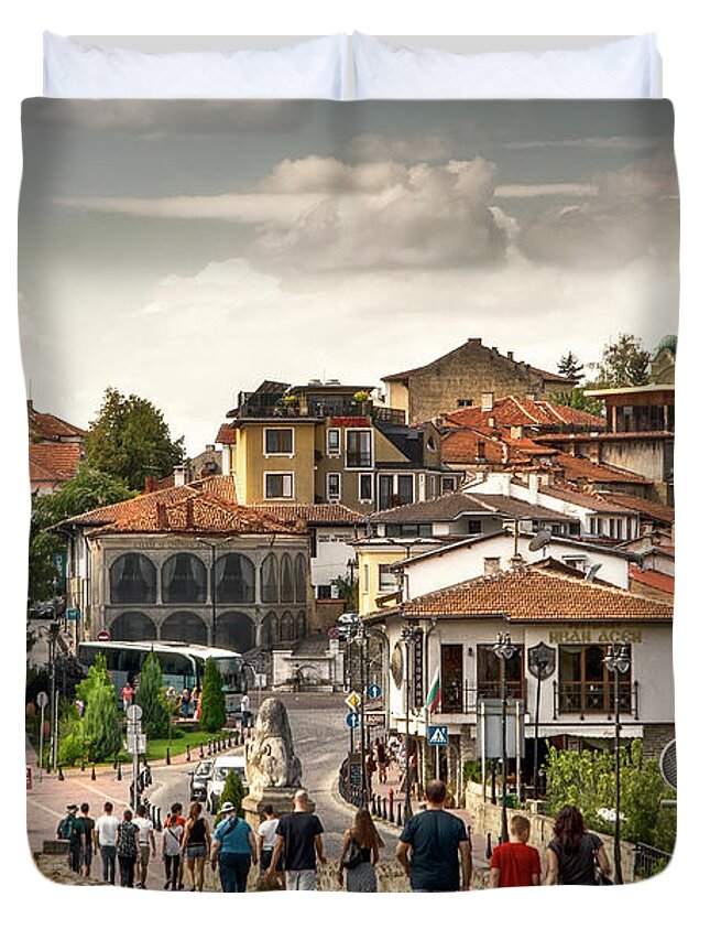 City Duvet Cover featuring the photograph City - Veliko Tarnovo Bulgaria Europe by Daliana Pacuraru