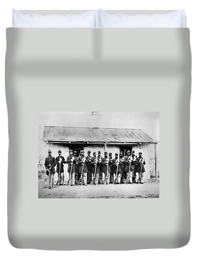 1860s Duvet Cover featuring the photograph Civil War: Black Troops by Granger